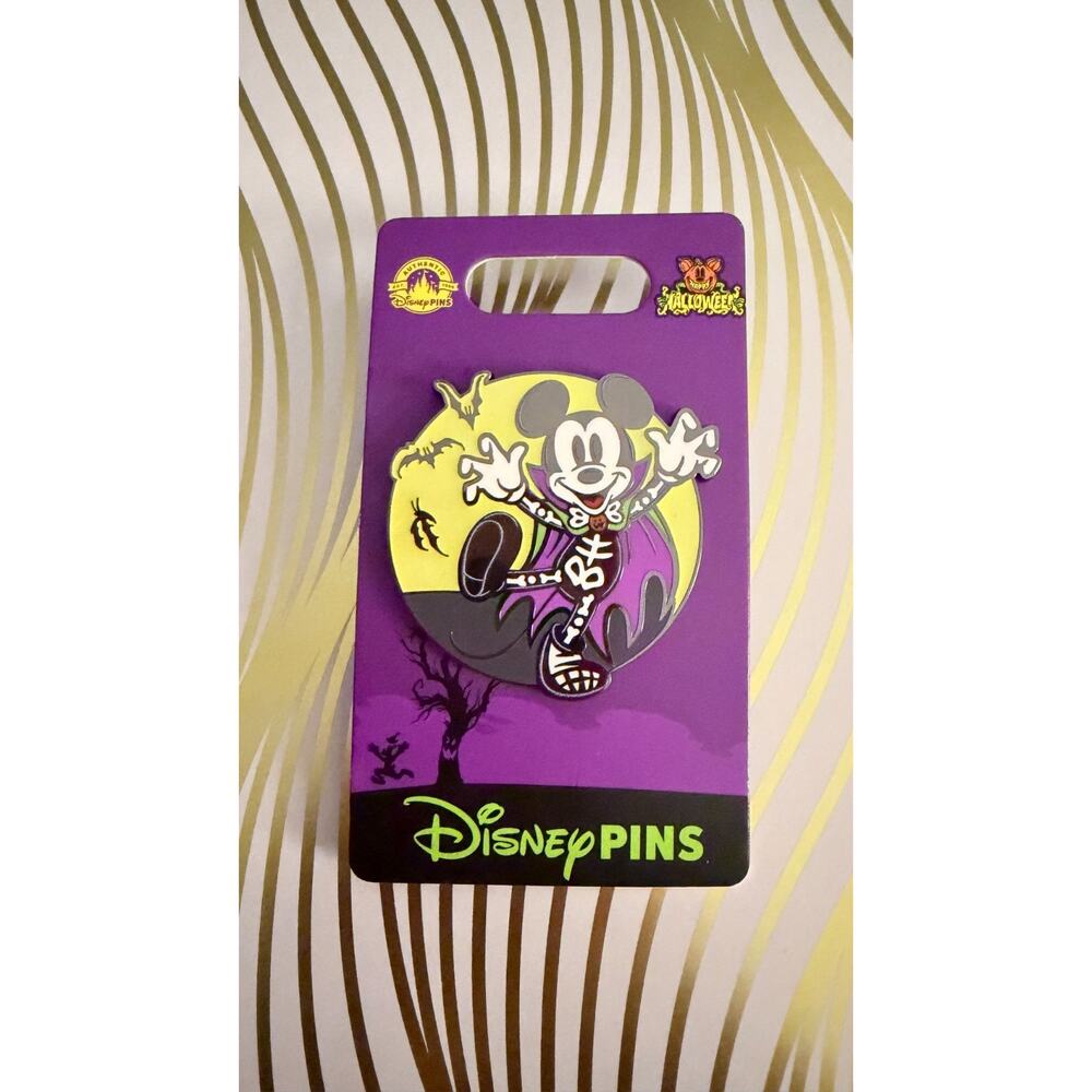 Disney Parks 2024 Happy Halloween Mickey Mouse Skeleton Costume Pin - NEW